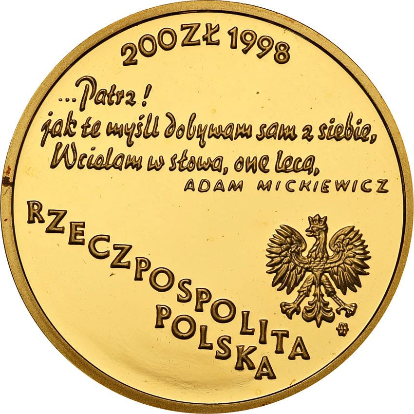 III RP. 200 złotych 1998 Adam Mickiewicz